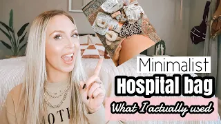 what I actually used in my hospital bag | minimalist packing