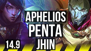 APHELIOS & Rell vs JHIN & Rakan (ADC) | Penta, Godlike, Rank 12 Aphelios | JP Master | 14.9