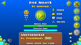 Five NightS 100% By:BendyKid | Geometry Dash