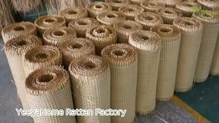 Rattan Cane Webbing Roll Production | Rattan Factory | Rattan Supplier | YEEYAHOME