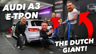 THE DUTCH GIANT 2.18m lang rijdt in een AUDI A3 E-tron?? | Past dat?! 💪