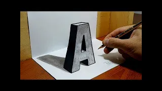 Как Нарисовать 3D рисунок // Очень простой рисунок для новичков...буква "А" /3D Trick Art on Paper.