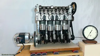 Sectioned 4-cylinder engine - rpm