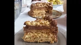 Торт "Киевский", вкуснее, чем  по ГОСТу, с орехами, масляным кремом видеорецепт