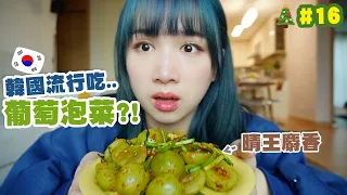 [VLOG🎄]  韓國人連葡萄不放過都要做泡菜?! 味道竟然是...?!  5分鐘在家自制泡菜好虛無lol 🐝 Mira 咪拉