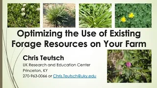 Optimizing the Use of Existing Forage Resources on Your Farm-Chris Teutsch