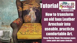 This Easy Method Turns an Old Faux Leather Armchair into an Awesome and Practical Piece of Art