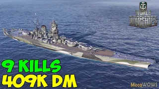 World of WarShips | Shikishima | 9 KILLS | 409K Damage - Replay Gameplay 4K 60 fps