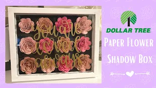 DIY DOLLAR TREE PAPER FLOWER SHADOW BOX