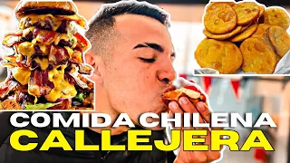 Probamos COMIDA CALLEJERA en CHILE 😮🇨🇱¡ UNA COMPLETA LOCURA ! #chile #comidacallejera #chile2023