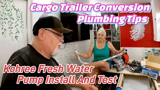 Cargo Trailer Camper Fresh Water Tank/City Water Plumbing Tips. Kohree 5.5 GPM 55 PSI Pump Install