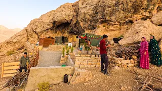 Hassan's return from university to help his family and put firewood on the platform.