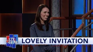 New Zealand PM Jacinda Ardern Invites Stephen Colbert To Visit Her Country