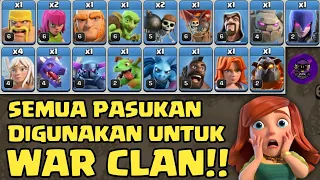 WAR RATAKAN LAWAN PAKAI SEMUA PASUKAN INI? SIAPA TAKUT!! - STRATEGI WAR TH 9 | COC INDONESIA