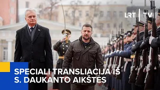 TIESIOGIAI. Ukrainos prezidento V. Zelenskio kreipimasis į Lietuvos žmones | 2024-01-10