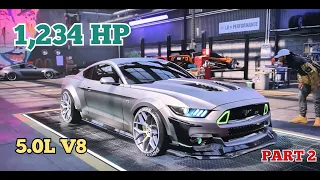 NEED FOR SPEED HEAT FORD Mustang GT 1,234HP PART 2 Customization [ Max Build 400+ FAST DRIVE