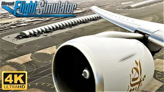 Emirates 777-300ER 4K - GE90 ENGINE ROAR Take-off In Dubai - Microsoft Flight Simulator 2020