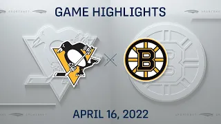 NHL Highlights | Penguins vs. Bruins - Apr. 16, 2022