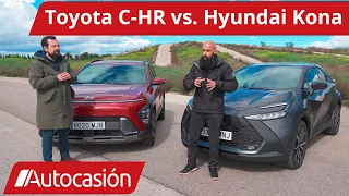 Hyundai Kona vs. Toyota C-HR 2024 🟢 Comparativa SUV híbridos 🟢Review en español | #Autocasión