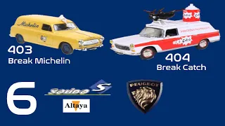 Ma collections miniatures 1/43 N°6 (Peugeot 404 Break, Michelin, Catch)(Altaya, Solido)