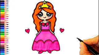 Prenses Nasıl Çizilir? - Prenses Çizimi - Kolay Prenses Çizimi - How To Draw a Princess Easy