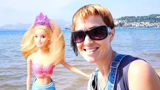 Принцесса Русалочка. Видео для детей на пляже. Песочница и Маша Капуки Кануки. Игры для девочек