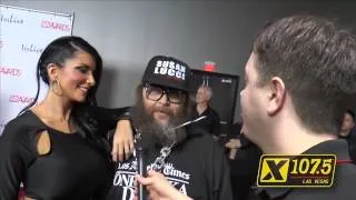2014 AVN Awards Red Carpet interview by Pauly Kover w/ Rmoi Rain for X107.5 FM Christy Mack cameo