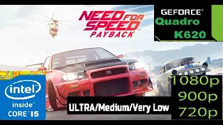 Need for Speed Payback Test Quadro K620 1080P/900P/720P ULTRA/HIGH/MEDIUM/LOW PC Gamers Hassan Khan