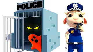 Johny Police Jail Playhouse Toy | How to put a ghost in jail | Dolly and Friends Cartoon