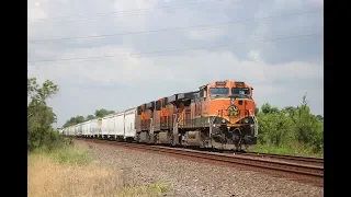 Railfanning Dayton, TX 6/18/19 ft H1 D9 leader, NS, Warbonnet, BNSF yard powers, & more