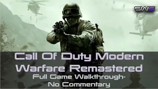 Call of Duty Modern Warfare Remastered 4k60FPS Game Movie Longplay - No Commentary
