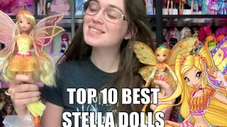 My top ten favorite Winx Club Stella dolls (Happy birthday Stella!!) & A special package from Winx!