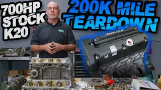 700WHP AWD Turbo Honda K20 STOCK 200,000 Mile Engine Teardown - Ep.16