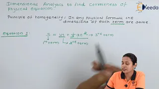 Dimensional Analysis to Find Correctness of Physical Equation 1 - Diploma Physics 1