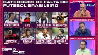 QUEM É O MELHOR BATEDOR DE FALTA DA HISTÓRIA DO FUTEBOL BRASILEIRO? CRAVAMOS! | DE ZERO A DEZ