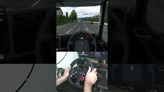 ETS 2 - Driving Old Renault Truck In Europe With steering wheel #logitechg29 #shorts #viral