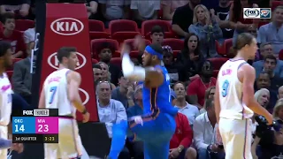 Westbrook TO Anthony Easy Two Handed Dunk vs Heat April 2018