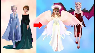 Angel and Demon / Transformation of Anna and Elsa from Frozen / Fantastic outfits