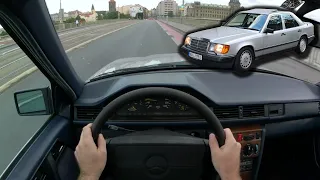 POV test drive | Mercedes-Benz 300E W124 (1989) - old town Prague