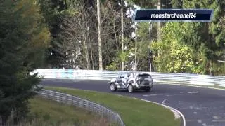 Prototype Range Rover tested hard on the Nürburgring. Evoque tested as well.