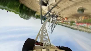 Maxx Force front seat on-ride POV Six Flags Great America