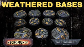 Necromunda Bases in the Grimdark style (Acrylics and Technical paints)