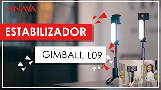 Estabilizador Gimbal Tripode Stick LUZ LED para celular- Bluetooth L09 - Anavatec