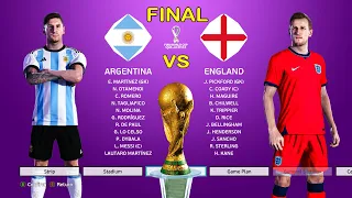ARGENTINA vs ENGLAND | Final FIFA World Cup 2022 | MESSI vs KANE | PES Gameplay