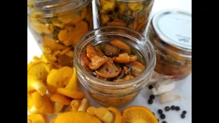 CANNING marinated MUSHROOMS (I chose chanterelles)   ~USDA approved recipe!   ~Waterbath canning.