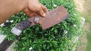 restoration machete_merestorasi golok  yang awalnya mudah penyok jadi bilah standar baik