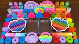 GALAXY vs RAINBOW HEARTS !!!  Mixing random into STOREBOUGHT!!!#Satisfying Slime Video #129