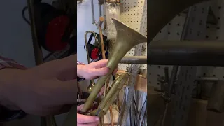 Repairing a crushed trumpet bell...