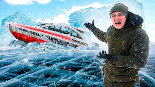 Found an Abandoned Ship Trapped Under The Ice! What will we find inside?