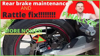 Lexmoto lxr 125 se rear brake maintenance and rattle fix!!